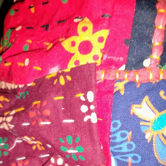 Made in India bag bohemian style patchwork open cargo design zip closure - Picture 4 of 8